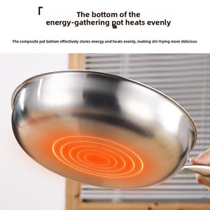 Poêle à frire en aluminium en gros sans revêtement, compatible induction et gaz, personnalisable - Product Image 4