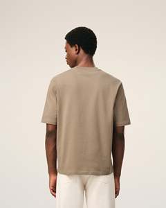 Regular Fit Men's T-Shirt 100% Cotton Knitted O-Neck Solid Color Casual Breathable Quick Dry Short Sleeve Front <b>Logo</b> - Product Image 2