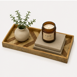 Handcrafted Mango Wood Herringbone Serving Tray <b>Rustic</b> Decorative Rectangular Tray For Breakfast & <b>Home</b> <b>Decor</b> Wood Craft Design - Product Image 6