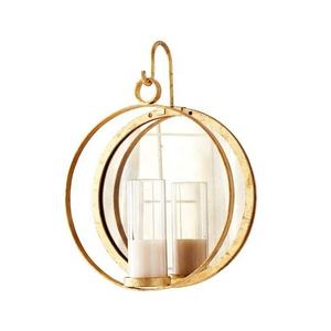 Portavelas para colgar en la pared de forma redonda de diseño maravilloso en Metal de color dorado y portavelas decorativo de vidrio a granel - Product Image 6