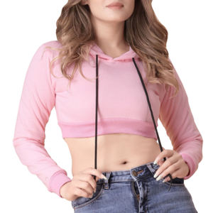New Arrivals <b>Women's</b> Cotton Terry <b>Zip</b>-<b>Up</b> Cropped Hoodie 100% Cotton Embroidered Relaxed Fit Streetwear Zipper Crop <b>Top</b> Hoodies - Product Image 4
