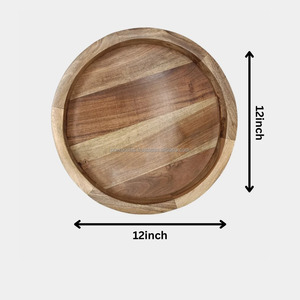 Vente en gros Assiette alimentaire en bois Plateau rond en bois Assiette de présentation en bois personnalisée/Plats ronds de service de fruits au meilleur prix - Product Image 4