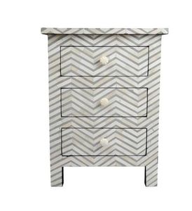 Modern Bone Inlay <b>Side</b> <b>Table</b> With Geometric Design Elegant Accent Furniture For Living Room And Bedroom Decor - Product Image 1