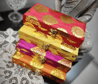 Boîte cadeau multifonction en bois artisanale indienne, design moderne, sculptée, pour fêtes, cadeaux de mariage, ou de déménagement