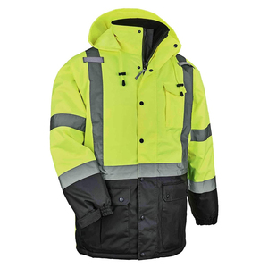 Mens Industrial Safety <b>Jacket</b> Reflective Waterproof High Visibility <b>Work</b> Coat for Outdoor <b>Construction</b> Teams - Product Image 2