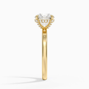 Bague de fiançailles solitaire ornée d'un halo caché en diamant - Product Image 2