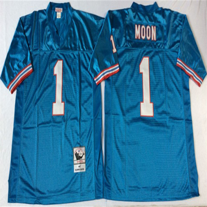 Maillots de football vintage 1 Warren Moon 34 Earl Campbell 9 Steve McNair 74 Bruce Matthews Bleu Blanc Homme - Product Image 2