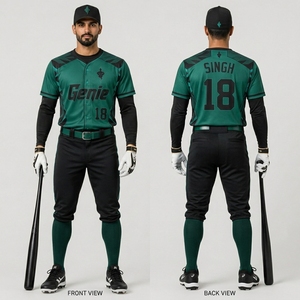 Uniforme de baseball avec tissu en polyester respirant, technologie d'évacuation de l'humidité, uniforme de baseball personnalisé de qualité supérieure, vêtements d'équipe - Product Image 6