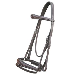 Brida de Doma Anatómica de Cuero Italiano de Alto Rendimiento con Riendas de Tela, Producto Premium Horsekraft Cómodo con Costuras Elegantes - Product Image 5