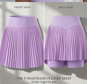 Women's High Waist Mini <b>Tennis</b> <b>Skirt</b> <b>Pleated</b> Design Spandex/Elastane Material Washable All Seasons - Product Image 4