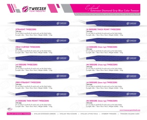 Pince à épiler d'extension de cils en vrac en acier inoxydable Logo personnalisé Meilleure pince à cils disponible en différents angles - Product Image 6