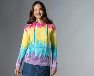 Sweat à capuche tie-dye pour femme, confort luxueux, tissu durable, imprimé dégradé lumineux et élégant, chaud et élégant - Product Image 4