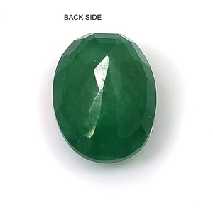 Émeraude verte naturelle authentique de Zambie de 7,70 carats, coupe ovale opaque, pierre précieuse facettée, effet de couleur saphir, Gemmes Internationales - Product Image 5