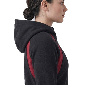 Haut à capuche court pour femme, coupe ample, à manches longues, avec quart de zip, pour l'hiver, vente en gros - Product Image 3
