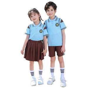 Tenue de sport uniforme pour élèves de l'école primaire, mode estivale, manches courtes, pour enfants de maternelle - Product Image 6