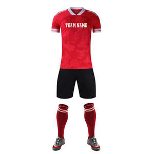 Ensemble de maillot de football noir pour homme, manches courtes, avec short et chaussettes - Product Image 6
