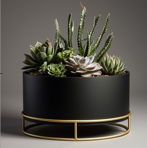 Modern Black Metal Eco-Friendly Durable 3-<b>Tier</b> Square <b>Plant</b> <b>Stand</b> Set Indoor Flower Pot Holder Minimalist Home Decor - Product Image 3