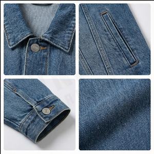 Chaqueta vaquera para hombre Abrigo de camionero de moda de gran tamaño transpirable de alta calidad con logotipo frontal - Product Image 4
