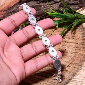 Bracelet style opale de feu, opale créée en laboratoire, fait main, argent sterling 925, pierre précieuse irisée, cadeau pour elle - Product Image 6