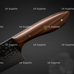 Couteau de chef japonais moderne à l'aspect rustique, forgé à la main, manche en bois de rose antidérapant, ambidextre, respectueux de l'environnement, couteaux de cuisine OEM - Product Image 6