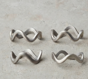 Metal Accessories Elegant <b>Silver</b> Wavy Metal <b>Napkin</b> Ring Table Decoration Wedding Birthday Party Metal <b>Napkin</b> Ring - Product Image 5