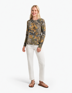 Camiseta de manga larga de camuflaje para mujer OEM, camiseta básica cómoda de algodón premium para mujer, fabricante de ropa con logotipo personalizado. - Product Image 6