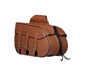 Sacoche de selle en cuir véritable style vintage marron avec fermeture à loquet et sangle réglable, universelle pour vélo - Product Image 1