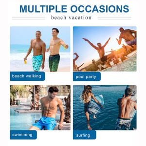 Shorts de Playa para Hombre con Protección UPF 50+, Diseño de Color Sólido, Elegantes y a la Moda, para la Playa, la Piscina o el Mar - Product Image 6