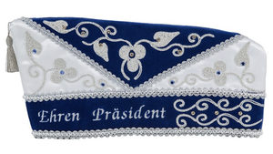 Hand Embroidered White and Black Velvet Carnival <b>Hat</b> Boat Shape Festival Fancy Carnival Prince <b>Hat</b> - Product Image 2