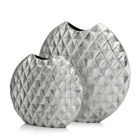 Vas Bunga Aluminium Buatan Tangan Kontemporer Bergaya Art Deco untuk Meja Konsol Ruang Tamu dan Dekorasi Pusat Meja Pernikahan