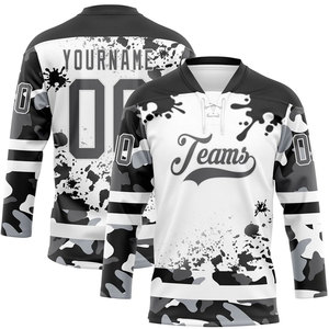 Camiseta de Hockey sobre Hielo para Hombre, Manga Larga, Nombre y Número Personalizados, Transpirable, Poliéster, Cuello en V, Corte Regular - Product Image 4