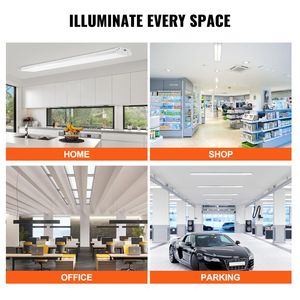 Plafoniera LED da Cucina 110W 10.000LM Luce Diurna, Kit 4 Pezzi da 8FT Avvolgenti, Lampada LED da Negozio a Montaggio a Filo 6500K con Corpo in PC - Product Image 6