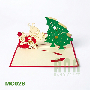 Carte de vœux 3D pop-up personnalisée à prix d'usine pour Noël et le Nouvel An, souvenir 'Christ Motor' en papier imprimé offset, fabriqué au Vietnam - Product Image 3