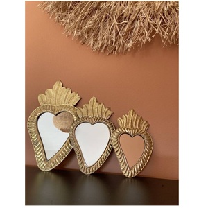 Gold Plated Metal Sacred Heart <b>Mirror</b> Decorative Sunburst Mirrored Wall <b>Hanging</b> Ornament for Easter Decor - Product Image 4