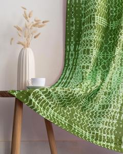 Cortinas de Algodón de Alta Calidad con Estampado Tie Dye Verde, Paneles de Algodón que Filtran la Luz para Sala de Estar, Cocina y Ventanas - Product Image 5