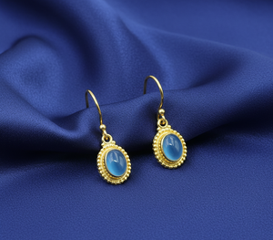 <b>Top</b> Quality Blue Chalcedony 925 Sterling Silver Vintage Drop Earrings Handmade Boho Jewelry <b>Rose</b> Gold Yellow Gold Plated Her - Product Image 5