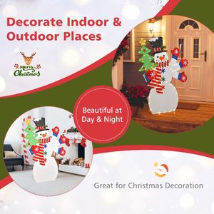 1,20 m große Weihnachts-Schneemann-Dekoration für den Außenbereich mit winkender Hand, 140 LED-Lichtern, Polyester & PVC - Product Image 3