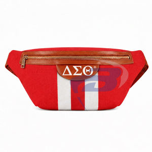 Riñonera Delta Sigma Theta Sorority con Patrón de Letras DST, Cierre de Cremallera, Impermeable, Unisex, Bolsa de Cintura Cruzada - Product Image 3