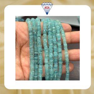 Cuentas Lisas de Aguamarina Natural en Forma de Chip, Color Azul Marino, Gema India para Collares, Fabricación de Joyería, Venta al por Mayor AA - Product Image 2