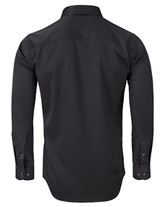 Chemise habillée en coton premium pour homme – Coupe ajustée, manches longues, boutonnée, pour le bureau, les mariages et les occasions décontractées - Product Image 4