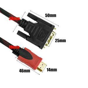 For to DVI Male to Male Golden Plated <b>Cable</b> 1080P 24+1 Pin Braided Display Connector for Monitor Projector TV - Product Image 2