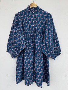 Women's Pink Blue Floral Mini <b>Dress</b> Button Front Pure Cotton Summer Wear Beach Holiday Ladies Outfit Women <b>Dress</b> Manufacturer - Product Image 3