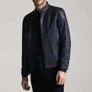 Chaqueta de invierno para hombre, estilo clásico, de alta calidad, de cuero genuino, con cierre de cremallera, elegante, para exteriores. - Product Image 2