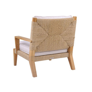 Sillón de Exterior con Asiento de Mimbre Acolchado, Sofá de Patio con Estructura de Madera, Sillón de Descanso para Jardín, Villa u Hotel - Product Image 2