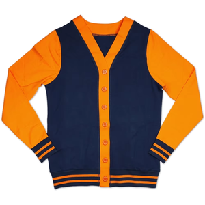 เสื้อคาร์ดิแกนคอวีแบบสั่งทำสำหรับผู้หญิง ลายปักกรีกคลาสสิก ดีไซน์สำหรับชมรมนักศึกษา ฤดูใบไม้ผลิ ฤดูใบไม้ร่วง ฤดูหนาว ผ้าขนสัตว์/อะคริลิก สวมใส่สบาย - Product Image 1