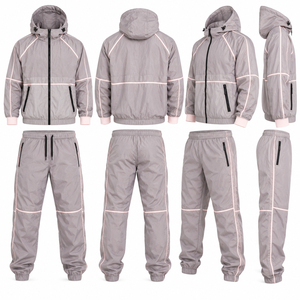 Ensemble survêtement coupe-vent personnalisé pour homme en nylon, veste et pantalon, à capuche, pour sports de plein air, survêtement de course personnalisé pour homme - Product Image 4