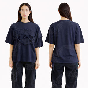 เสื้อยืดโอเวอร์ไซส์ผู้หญิงแบบขายส่ง แต่งลายปะติดสไตล์วินเทจ แขนสั้น สตรีทแวร์ - Product Image 6