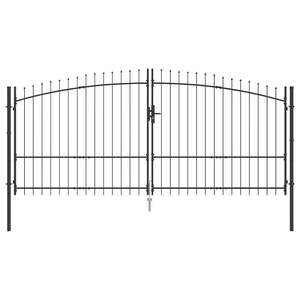 Puerta Doble de Acero con Cerradura Gris 400 x 199.5 cm para Cercas, Enrejados y Portones - Product Image 2