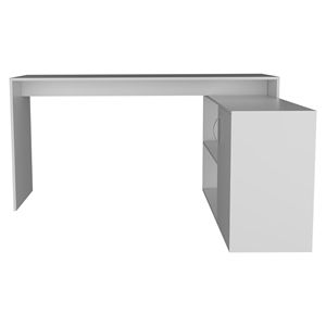 Axis <b>Modern</b> L-Shaped <b>White</b> Computer <b>Desk</b> with Open & Closed Storage Features - Product Image 5