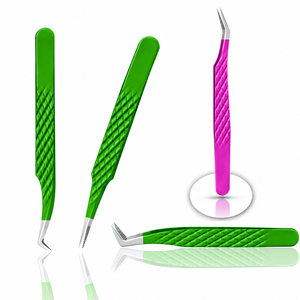 Juego de Pinzas para Pestañas de Acero Inoxidable Rosa, Herramientas de Punta Dentada de Precisión para Extensiones de Pestañas, Uso en Salones de Belleza - Product Image 4
